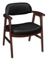 Regency Guest Chair - 476 Sustainable Leather Side Chair  - Mocha Walnut/ Black