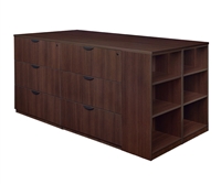 Regency Legacy - Stand Up Station - 3 Lateral Files, 1 Storage Cabinet with Bookcase End