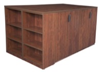 Legacy Stand Up Storage Cabinet Quad with Bookcase End - Cherry