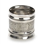 Napkin Ring by Coin Silver, Coin, Beaded & Engraved, Monogram Sue