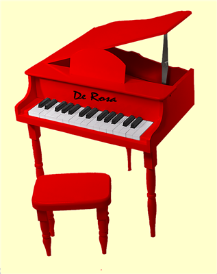 De Rosa Red Baby Grand Piano