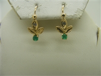 14k yellow gold cubic zircon and emerald