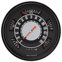 1966-77 Original Bronco Six-Instrument (Speedometer, Tachometer, Fuel [Fuel 75-10 ohm ohm], Temperature, Voltage, and Oil) Package.