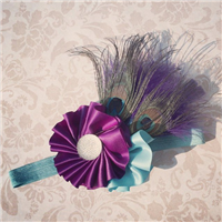 peacock couture feather headband