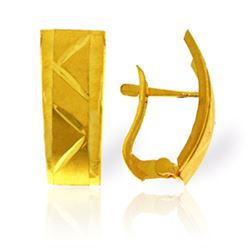 ALARRI 14K Solid Gold Half Moon Earrings Diamond Cut