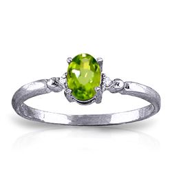ALARRI 0.46 CTW 14K Solid White Gold Excellence w/ in Peridot Diamond Ring