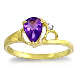 ALARRI 0.66 Carat 14K Solid Gold Home And Away Amethyst Diamond Ring
