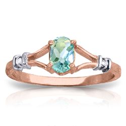 ALARRI 0.46 Carat 14K Solid Rose Gold Jenny Blue Topaz Diamond Ring
