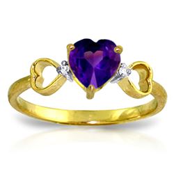 ALARRI 0.96 CTW 14K Solid Gold Color Me Purple Amethyst Diamond Ring