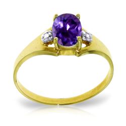ALARRI 0.76 Carat 14K Solid Gold Bow To You Amethyst Diamond Ring