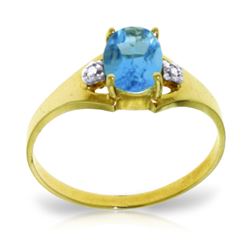 ALARRI 0.76 Carat 14K Solid Gold Waverly Blue Topaz Diamond Ring