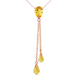 ALARRI 14K Solid Rose Gold Necklace w/ Citrines