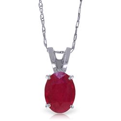 ALARRI 1 CTW 14K Solid White Gold Necklace Natural Ruby