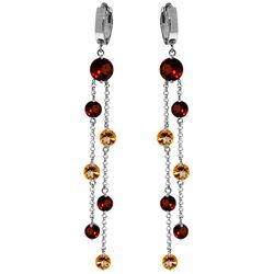 ALARRI 8.99 Carat 14K Solid White Gold Conquer To Prevail Garnet Citrine Earrings
