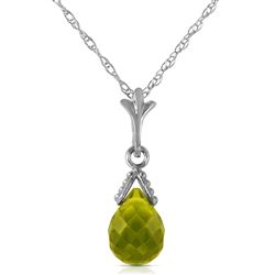 ALARRI 2.1 Carat 14K Solid White Gold Midst Of Memory Peridot Necklace