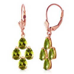 ALARRI 4.5 Carat 14K Solid Rose Gold Peridot Spring Earrings