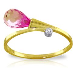 ALARRI 1.26 CTW 14K Solid Gold Fancy Etchings Pink Topaz Diamond Ring
