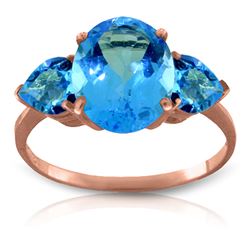 ALARRI 4.2 Carat 14K Solid Rose Gold Bounty Blue Topaz Ring