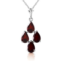 ALARRI 1.5 Carat 14K Solid White Gold Night Out Garnet Necklace