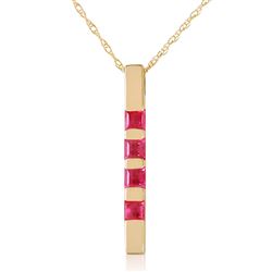 ALARRI 0.35 CTW 14K Solid Gold Necklace Bar Natural Ruby