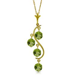 ALARRI 2.25 Carat 14K Solid Gold Tables Turned Peridot Necklace