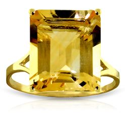 ALARRI 6.5 Carat 14K Solid Gold Ring Octagon Citrine
