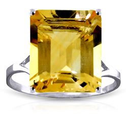 ALARRI 6.5 Carat 14K Solid White Gold Ring Octagon Citrine