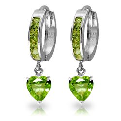 ALARRI 4.1 CTW 14K Solid White Gold Apart From Others Peridot Earrings