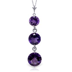 ALARRI 3.6 CTW 14K Solid White Gold Soaring High Amethyst Necklace