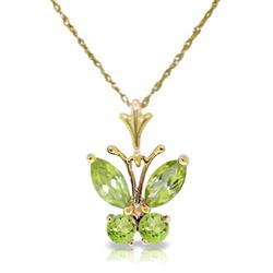 ALARRI 0.6 CTW 14K Solid Gold Butterfly Necklace Peridot