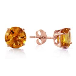 ALARRI 3.1 Carat 14K Solid Rose Gold Anna Citrine Stud Earrings