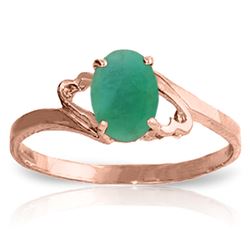 ALARRI 0.75 Carat 14K Solid Rose Gold Rings Natural Emerald