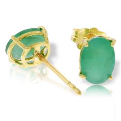 ALARRI 1.8 Carat 14K Solid Gold Stud Earrings Natural Emerald
