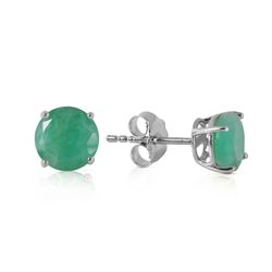 ALARRI 0.95 CTW 14K Solid White Gold Fortress Of Love Emerald Earrings
