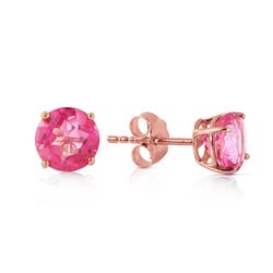 ALARRI 1.3 Carat 14K Solid Rose Gold Spotlight Pink Topaz Stud Earrings
