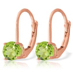 ALARRI 1.2 Carat 14K Solid Rose Gold Solitaire Peridot Earrings
