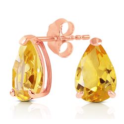 ALARRI 3.15 Carat 14K Solid Rose Gold Allure Citrine Stud Earrings