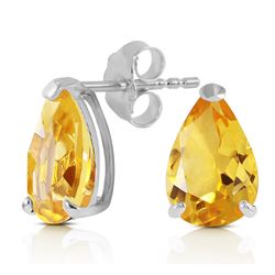 ALARRI 3.15 CTW 14K Solid White Gold Stand Still And Let Citrine Earrings
