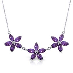 ALARRI 4.2 CTW 14K Solid White Gold I Can Flourish Amethyst Necklace