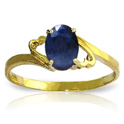 ALARRI 1 Carat 14K Solid Gold Rings Natural Sapphire