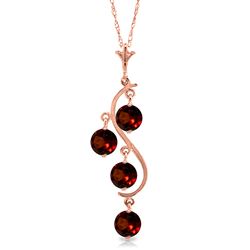 ALARRI 14K Solid Rose Gold Necklace w/ Natural Garnets