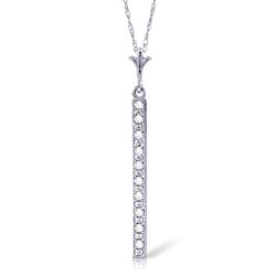 ALARRI 0.05 CTW 14K Solid White Gold Necklace Bar Natural Diamond