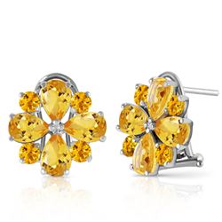 ALARRI 4.85 Carat 14K Solid White Gold Love Accents Citrine Earrings