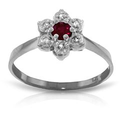 ALARRI 0.23 Carat 14K Solid White Gold Generous Spirit Ruby Diamond Ring