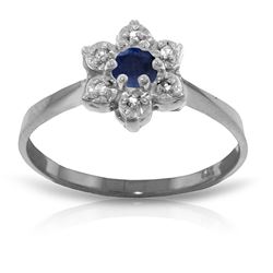 ALARRI 0.19 Carat 14K Solid White Gold Awaken To It Sapphire Diamond Ring