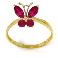 ALARRI 0.6 CTW 14K Solid Gold Butterfly Ring Natural Ruby