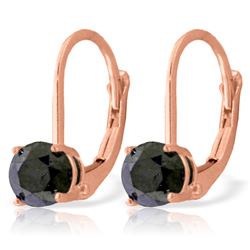 ALARRI 1 CTW 14K Solid Rose Gold Leverback Earrings 1.0 Carat Black Diamond