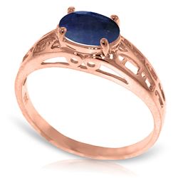 ALARRI 14K Solid Rose Gold Filigree Ring w/ Natural Sapphire