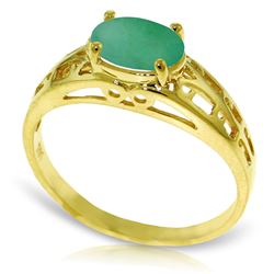 ALARRI 1.15 Carat 14K Solid Gold Filigree Ring Natural Emerald