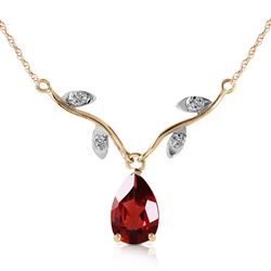 ALARRI 1.52 CTW 14K Solid Gold Shiny Personality Garnet Diamond Necklace